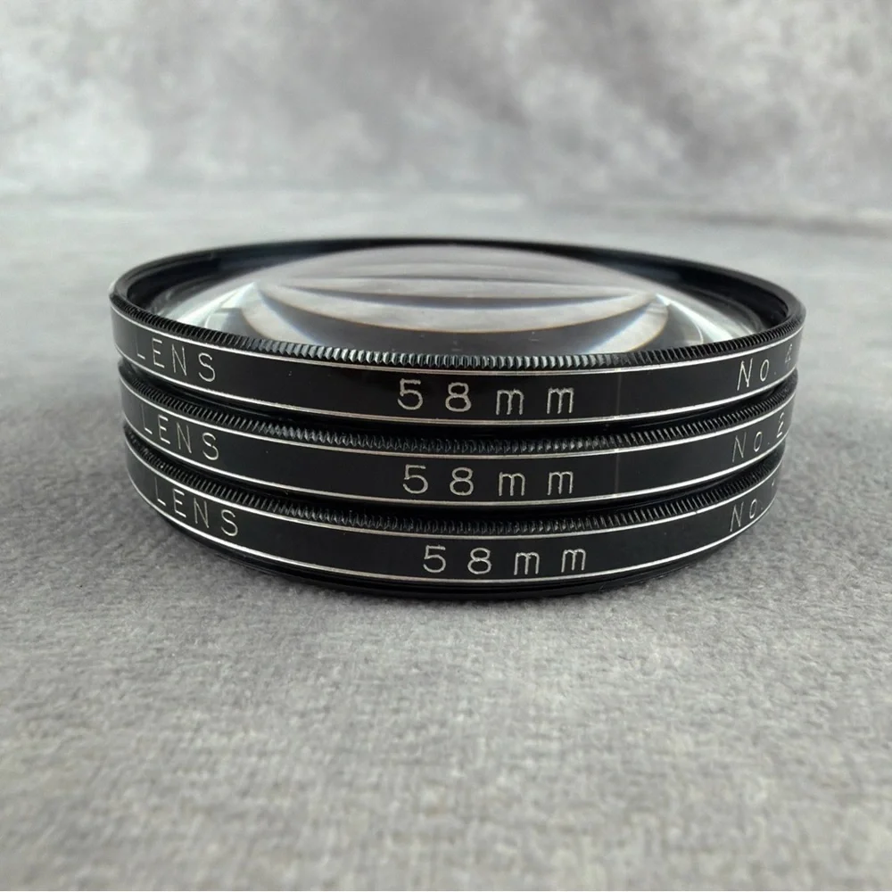 Vivitar 58mm Close-Up Lens Set +1 +2 +4 Macro Filters w/ Case & Instructions